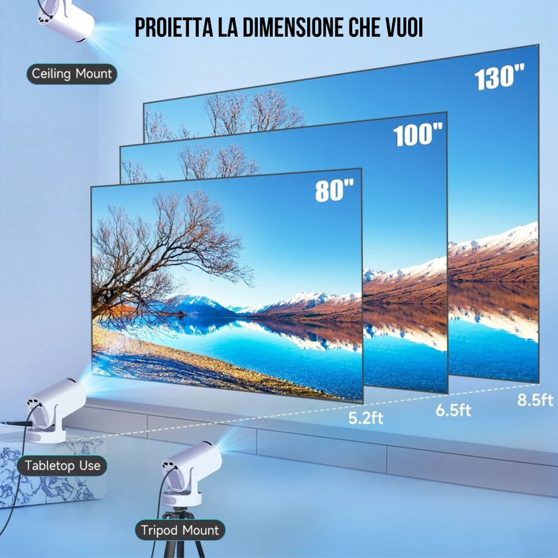 RETROGAMING™ | Mini Proiettore Smart 4K